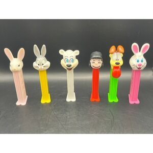 Vintage PEZ Dispensers Lot Bugs Bunny Lucy Polar Bear Odie Bunny Rabbit‎